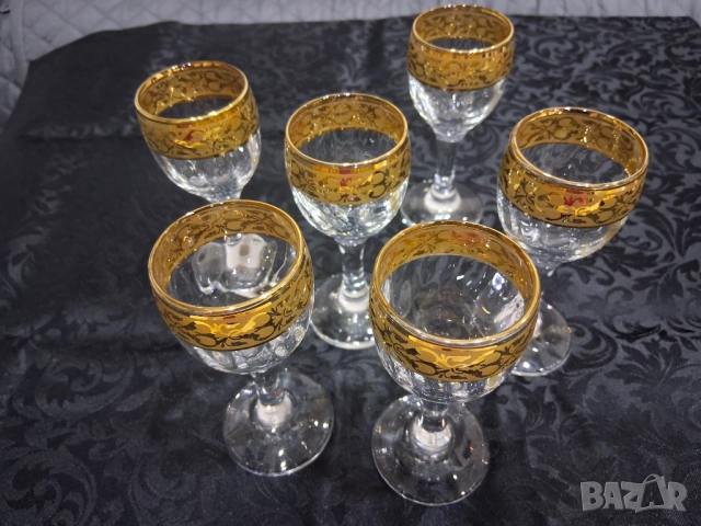 Сервиз с позлата( за аперитив/ракия), снимка 6 - Други ценни предмети - 51993277