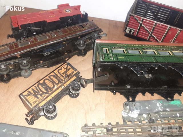 Лот части влакче вагони конструктор релси - стара игра, снимка 8 - Антикварни и старинни предмети - 53274217