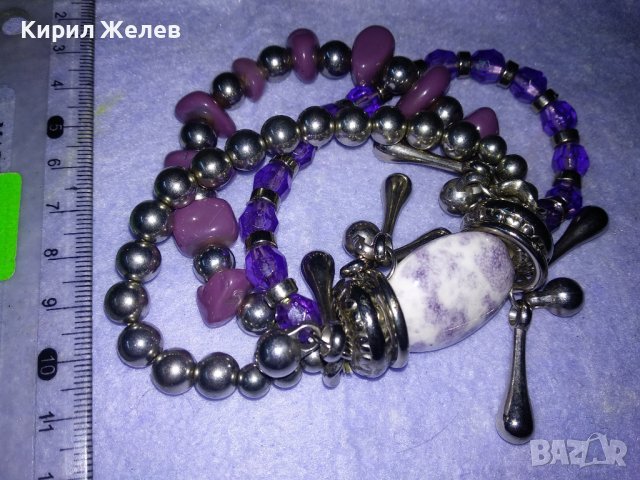 ПРЕКРАСНА ГРИВНА СРЕБРИСТА с ФАСЕТИРАНИ ПОЛУСКЪПОЦЕННИ КАМЪНИ и КРИСТАЛИ 34723, снимка 8 - Гривни - 39177432