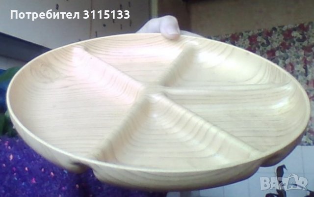 Бамбуково плато ,въртящо ,5 разделения , снимка 3 - Прибори за хранене, готвене и сервиране - 37914870