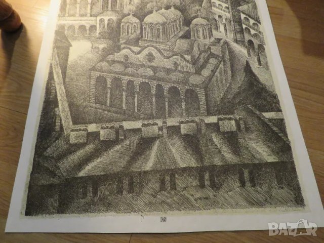 Голяма Стара картина - Рилски манастир - рисувана 70те г. - една картина от професионалист - Елка Бу, снимка 2 - Картини - 49936478