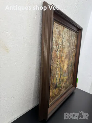 Авторска картина с рамка J  J Foulon №6806 , снимка 3 - Антикварни и старинни предмети - 49933254