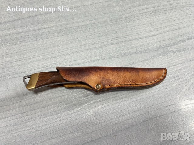 Кован нож за дране с кожена кания. №3827, снимка 9 - Антикварни и старинни предмети - 40435503