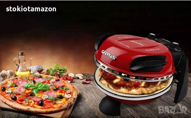 Електрическа фурна за пица G3 Ferrari G10006 02, 1200 W, Диаметър на плочата 31 см, Червен/Черен, снимка 7 - Фритюрници - 38692933