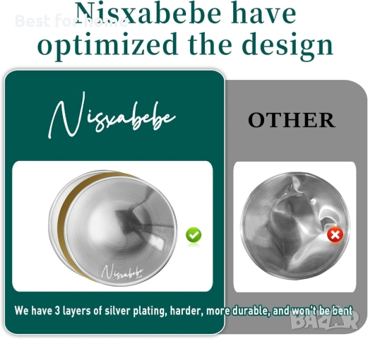 Сребърни протектори за зърна, Сребърни чашки 999 за кърмене, снимка 2 - Други - 53950922