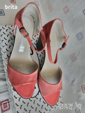 №37 Нови! Сандалки цвят Диня на ток, снимка 6 - Сандали - 44806001