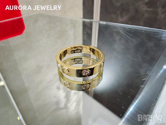 CARTIER Love Gold 1 Diamond Small Model Пръстен, снимка 3 - Пръстени - 53029471