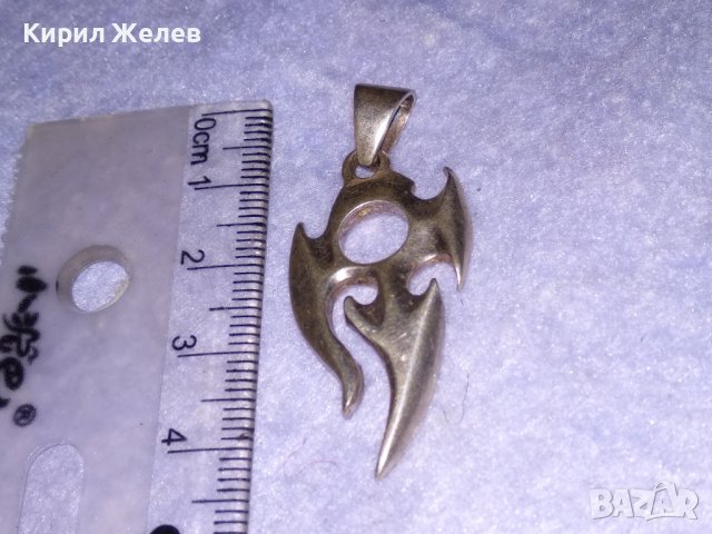 СТИЛИЗИРАН ХЕВИ МЕТЪЛ СРЕБЪРЕН АРТ МЕДАЛЬОН СРЕБРО 925 ЕФЕКТНО ФЕШЪН БИЖУ 15016, снимка 4 - Колиета, медальони, синджири - 39521841