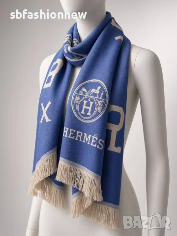 Hermes шал ✨ кашмир и коприна, снимка 10 - Шалове - 56336742
