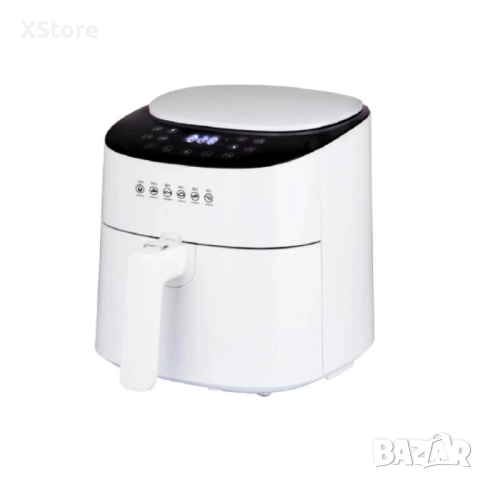 Фритюрник, 1300W, 4.2л., горещ въздух, таймер, до 200°C, Черен/Бял, снимка 2 - Фритюрници - 52436728