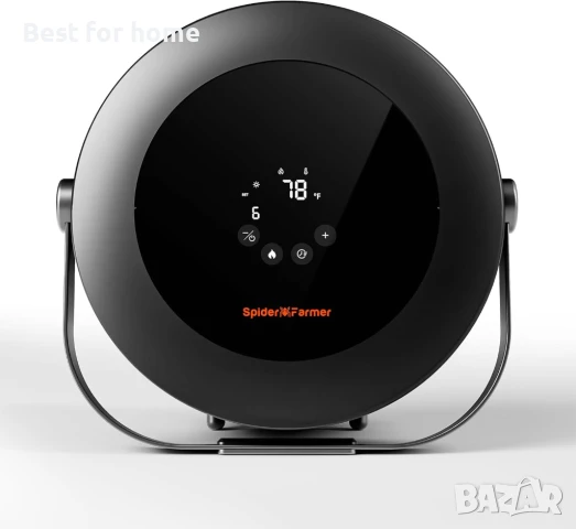 Отоплител Spider Farmer, преносим 530W нагревател с интелигентен контрол на температурата, 4 режима 