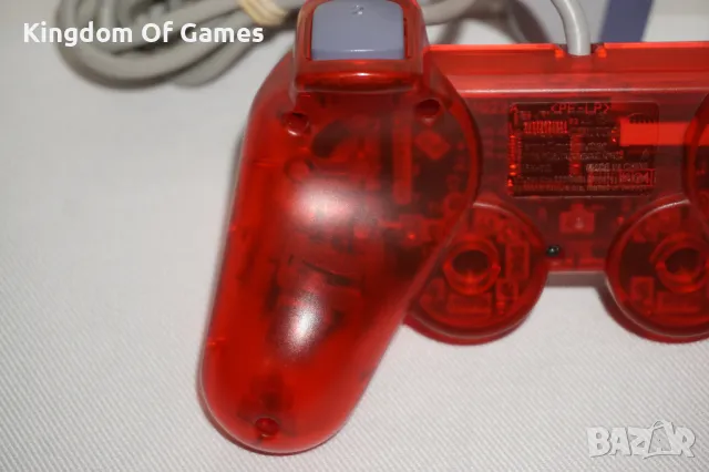 Много Рядък Оригинален Червен Прозрачен PSone Аналогов Контролер за PS1/PS2 в Отлично Състояние, снимка 14 - Аксесоари - 50085632