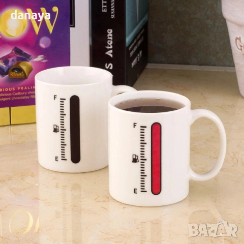 634 Магическа чаша с индикатор гориво Нестандартна чаша за подарък 300мл, снимка 7 - Чаши - 51464147