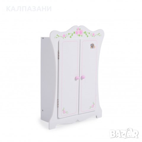Дървена мебел за кукла - гардероб бял 011