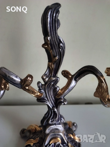 Страхотен Канделабър В Стил Луи XV, снимка 3 - Антикварни и старинни предмети - 52634340