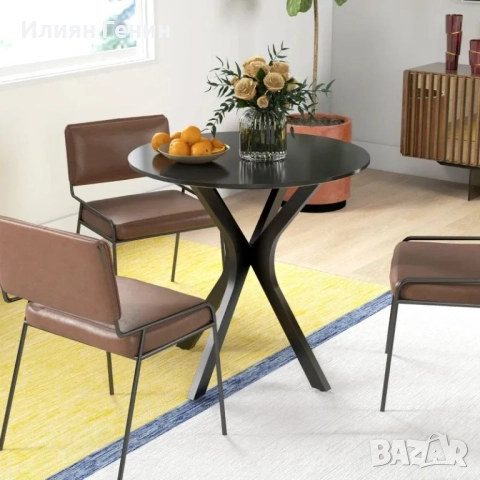 HOMCOM Трапезна маса Кухненска маса Кръгла маса, Модерен дизайн, 78 см x 78 см x 75 см, снимка 8 - Маси - 51715736