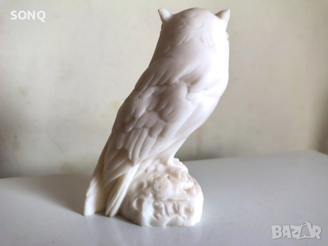 Прекрасна Статуетка От Алабастър- Снежна Сова, снимка 4 - Статуетки - 52124970