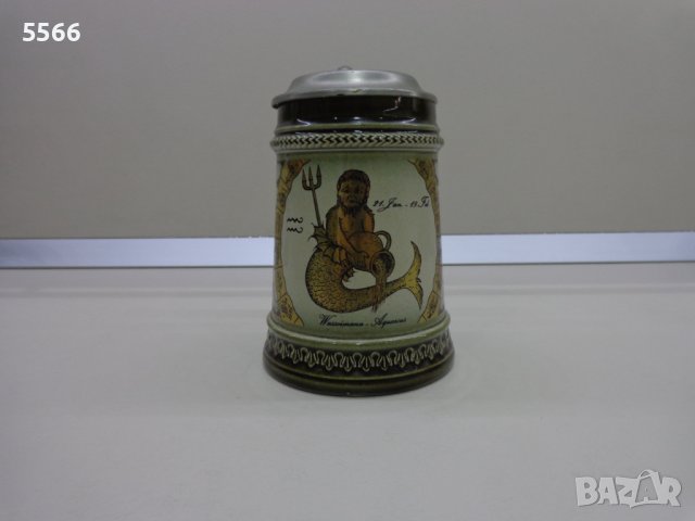 Чаша за бира оригинален Gerz Gerzit Ceramic - Западна Германия, снимка 3 - Антикварни и старинни предмети - 37100663