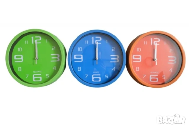 🔥 Цветен стенен часовник 20 см – модерен и стилен