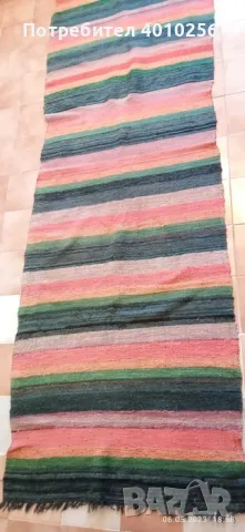 АНТИКВАРНА РЪЧНО ТЪКАНА ЧЕРГА 260/80 +ПОДАРЪК ВАЗА, снимка 5 - Декорация за дома - 49003042