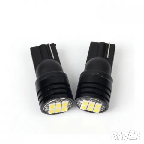 LED крушки T10 12V 6000K 6 SMD 2 броя с бяла светлина, снимка 2 - Аксесоари и консумативи - 55865092