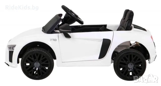 Audi R8 12V – Детска акумулаторна кола, Бяла, EVA гуми, снимка 8 - Детски велосипеди, триколки и коли - 50419013