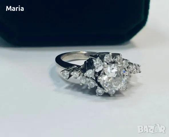 Пръстен бяло злато и брилянти , снимка 12 - Пръстени - 45819831