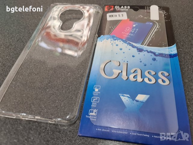 Nokia 1.3 , Nokia 5.3 комплект - прозрачен силикон+стъклен протектор, снимка 4 - Калъфи, кейсове - 29476564