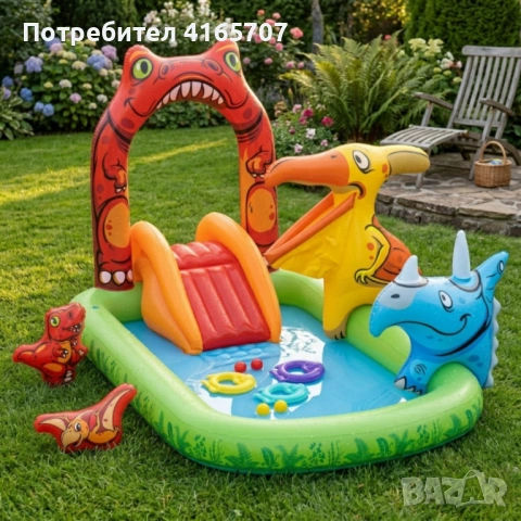Водна площадка Bestway Jurassic 53160 – Детски мини аквапарк с пързалка и пръскачки, снимка 5 - Градински мебели, декорация  - 54306041