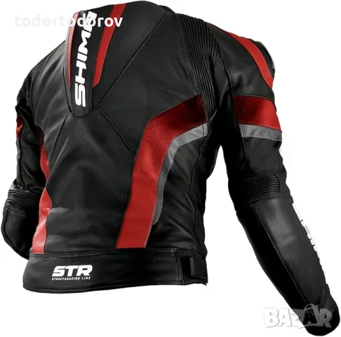 Кожен мото екип SHIMA STR 2.0 RED,2ч,всички протектори, снимка 2 - Аксесоари и консумативи - 49769140