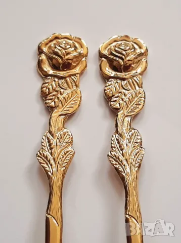 Хилдесхайм рози Позлатени десертни прибори – вилички и лъжички за кафе и чай, снимка 4 - Прибори за хранене, готвене и сервиране - 49119228