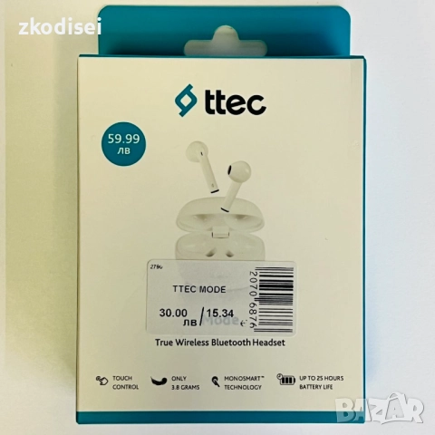 Bluetooth Слушалки TTEC MODE