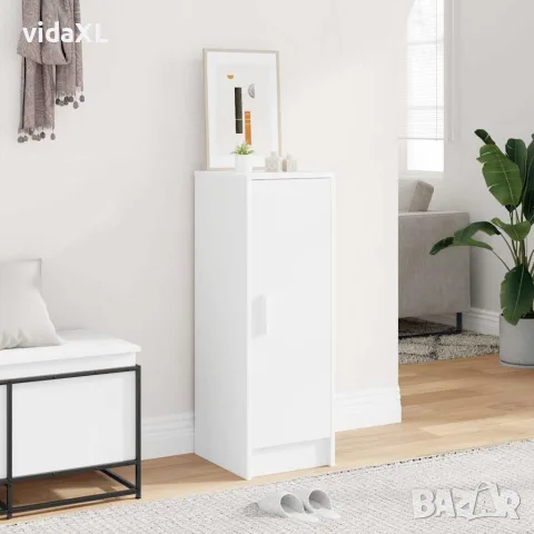 vidaXL Шкаф за обувки, бял, 32x35x92 см, инженерно дърво, снимка 2 - Шкафове - 56147866