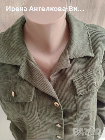 Дамска риза олив кадифе