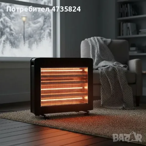 Отоплителна печка Rosberg R51972E с 4 кварцови реотана, 2400W – бързо, 