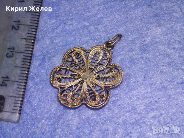 РАЗКОШЕН СТАРИНЕН ФИЛИГРАНЕН СРЕБЪРЕН МЕДАЛЬОН ЦВЕТЕ ВИСОКА ПРОБА СРЕБРО РЪЧНА ИЗРАБОТКА 41887, снимка 8 - Антикварни и старинни предмети - 44707560