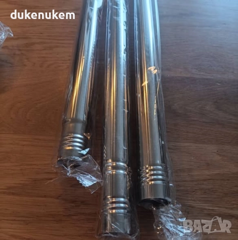 Телескопичен корниз за баня 50–130 см, неръждаема стомана, без пробиване, снимка 8 - Други стоки за дома - 52626092