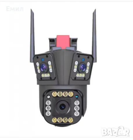 Тройна 4G камера за наблюдение,WIFI,работи със SIM карта,12 MP,Ultra HD, снимка 3 - IP камери - 47696611