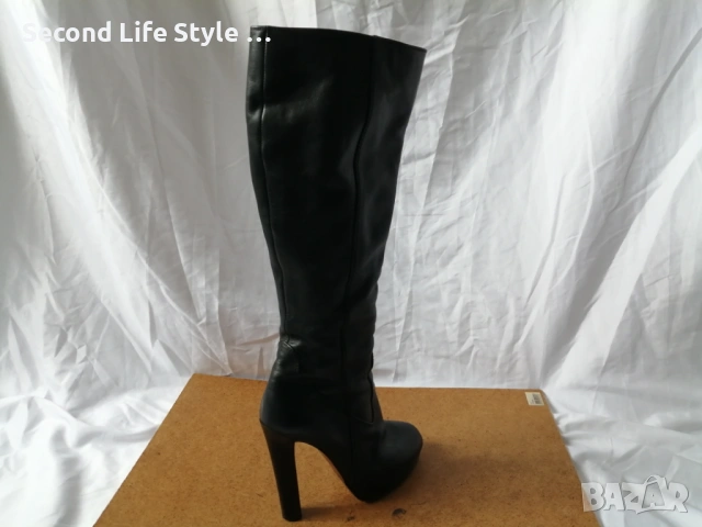 Dsquared2 оригинални ботуши естествена кожа № 36 - с висок ток, платформа, снимка 4 - Дамски ботуши - 53135653