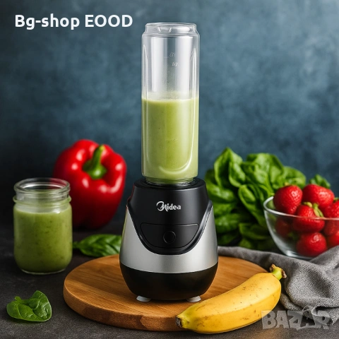 Midea персонален блендер 600W, To-Go бутилка, мощен и компактен, снимка 3 - Блендери - 53932209