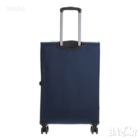 Куфар с колелца за пътуване, тъмносин с външни отделения, 83 л._1239391, снимка 3 - Куфари - 52200160
