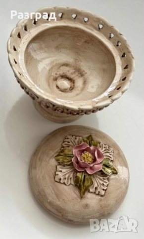 Винтидж италианска порцеланова кутийка, снимка 6 - Декорация за дома - 52416641