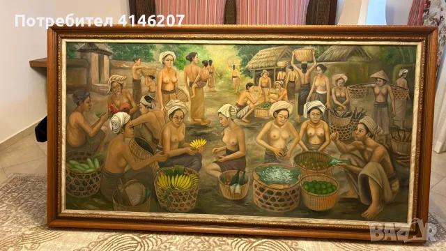Картина с рамка от тиково дърво