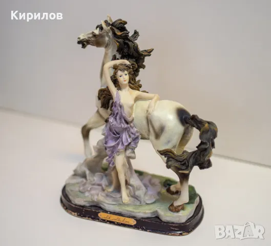 Старинна ръчно рисувана порцеланова фигура полуголо момиче, порцелан, статуя, статуетка 