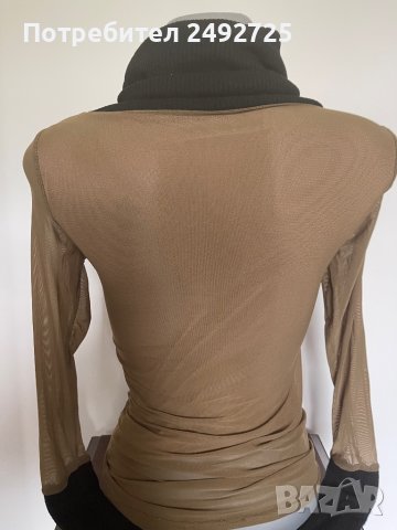 Поло бежово, мрежа, снимка 2 - Блузи с дълъг ръкав и пуловери - 42436357