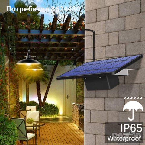 Соларна лампа тип полилей, снимка 3 - Лампи за таван - 40867123