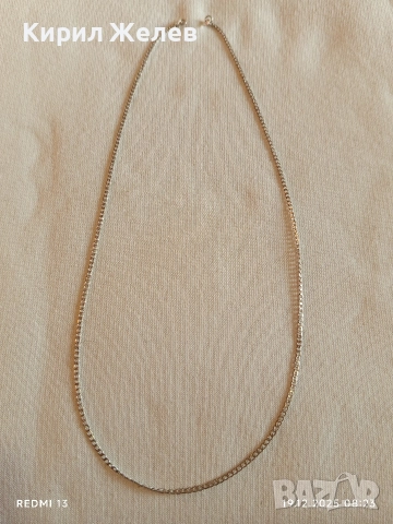 Сребърен синджир тип ПАНЦЕР фин нежен перфектно състояние 52440, снимка 8 - Колиета, медальони, синджири - 52844385