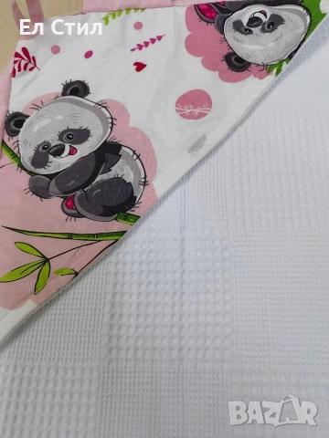 Бебешка хавлиена кърпа за баня от памучно пике. Размер 90х90 Цена 9.50€, снимка 2 - За банята - 53285183