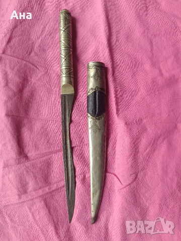 Стар османски нож с оригиналната си кания , снимка 3 - Антикварни и старинни предмети - 54025317