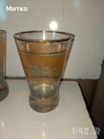 Ретро тънкостенни стъклени чаши за вода и алкохол, снимка 8 - Колекции - 52857126